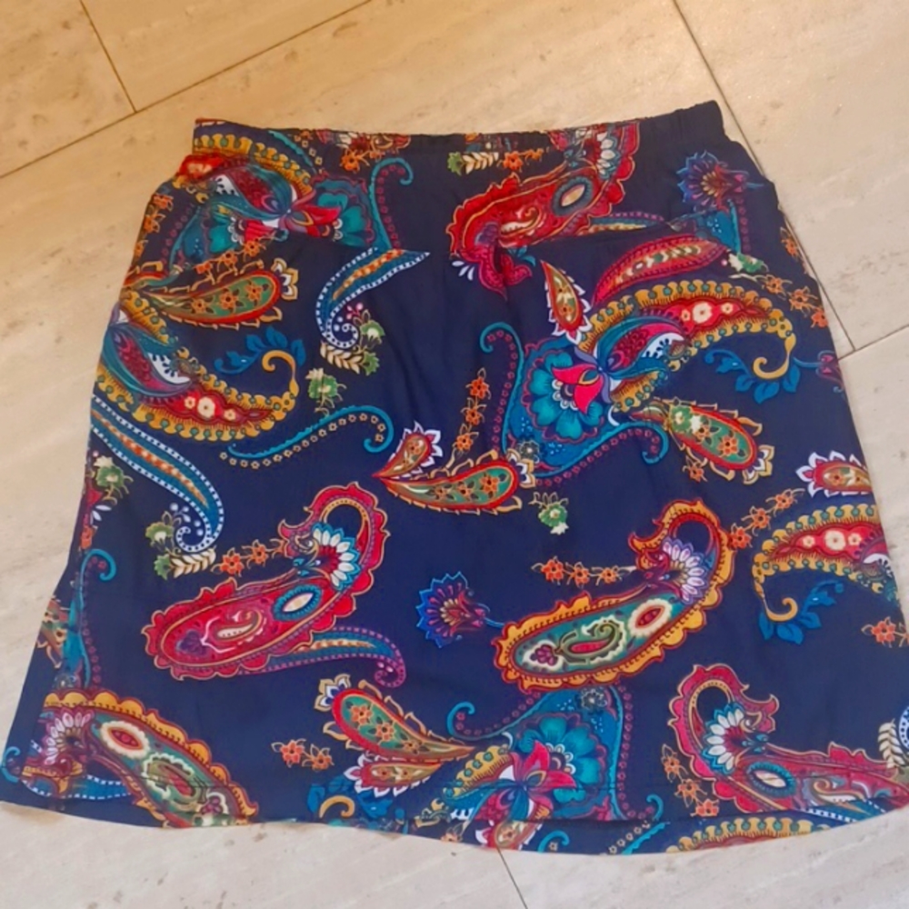 B-Skinz Navy/Paisley Print Versatile Silky Skort